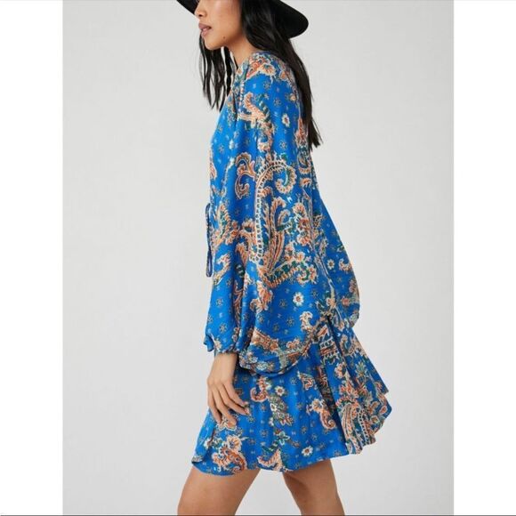 NWT Free People Printed Arzel Mini Dress / Botanical Combo - Picture 3 of 9